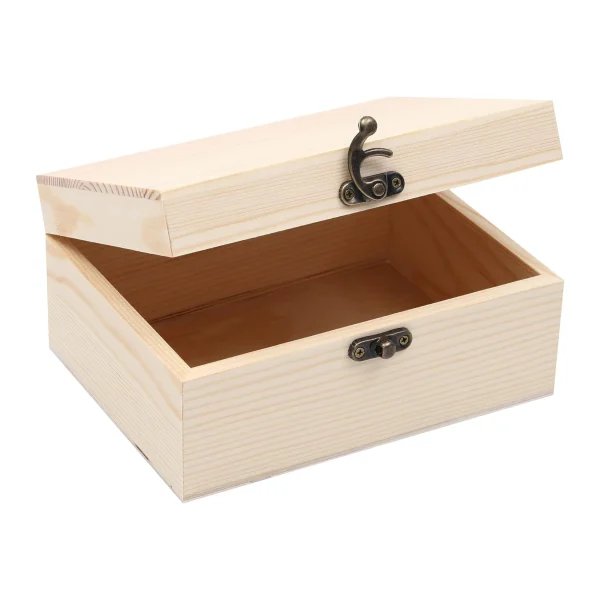 customization Unfinished high gloss wood box with Hinged Lid for wholesale gift Storage jewlary wooden box