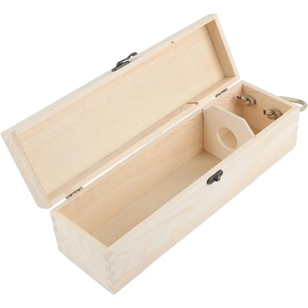 Customized single bottle pine wine packaging box, wooden wine with lid gift box