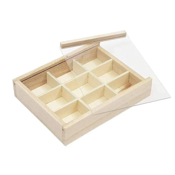 Bamboo Wooden Box For Dry Fruit Empty Gift Storage Box Gift Packaging Box For Nuts